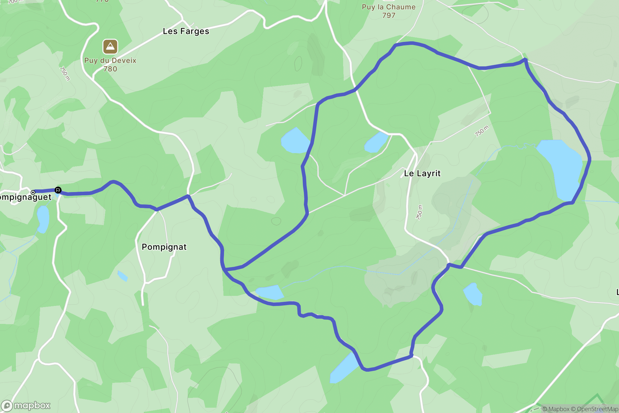 Basville : carte du parcours de randonnée - France