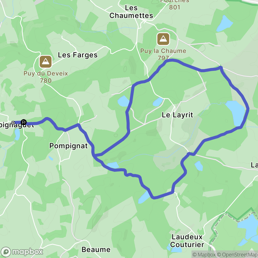 Basville : carte du parcours de randonnée - France