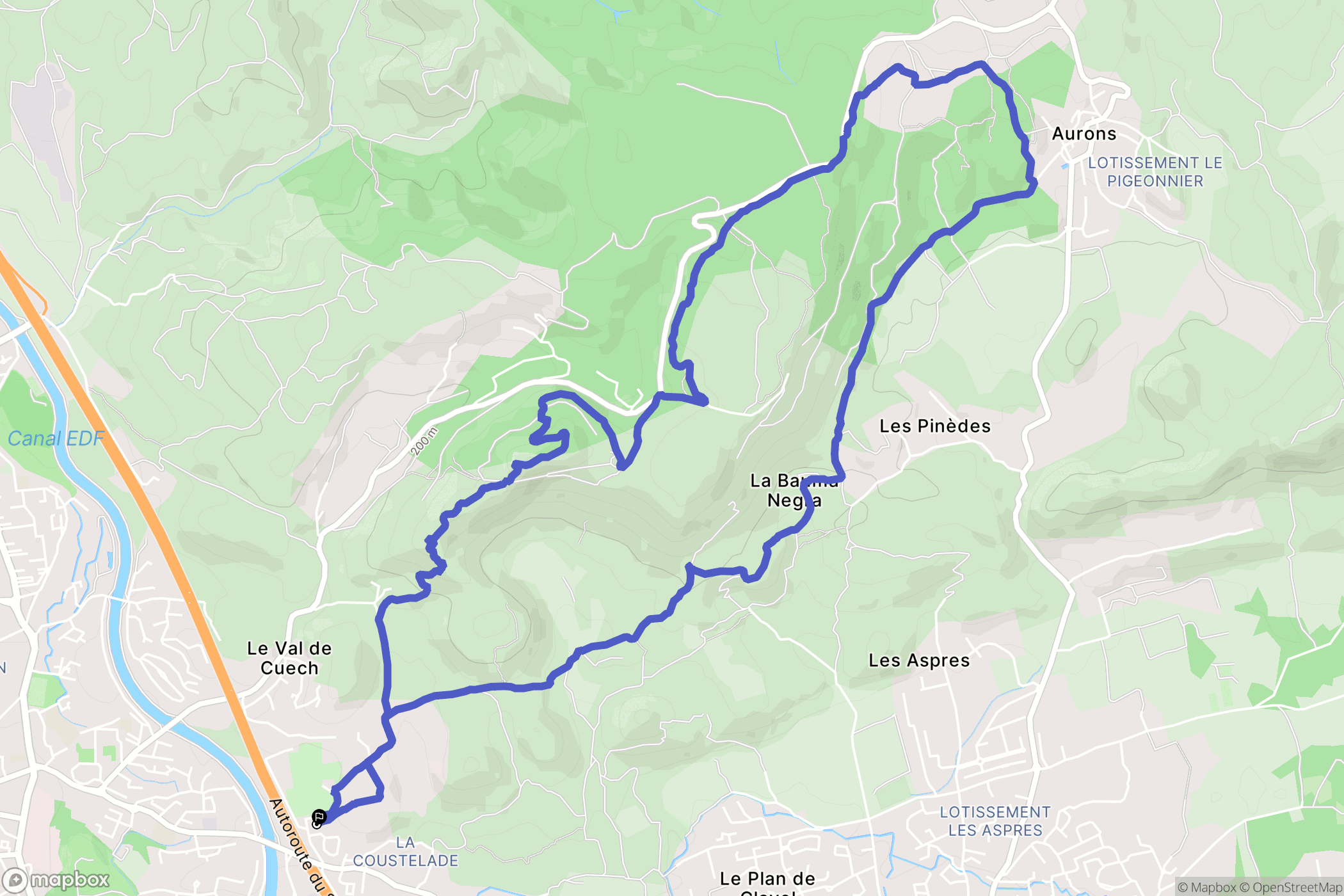 Salon-de-Provence : carte du parcours de randonnée - France