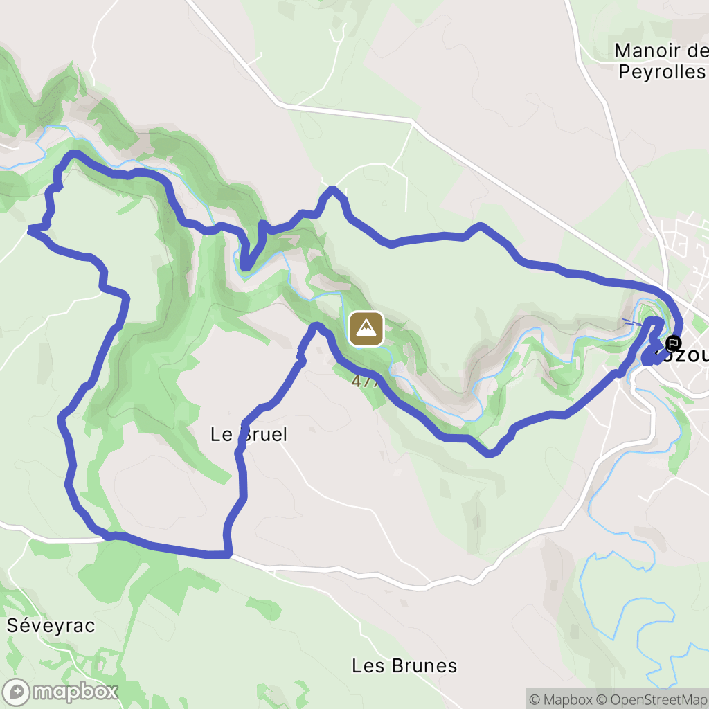 Bozouls : carte du parcours de randonnée - France