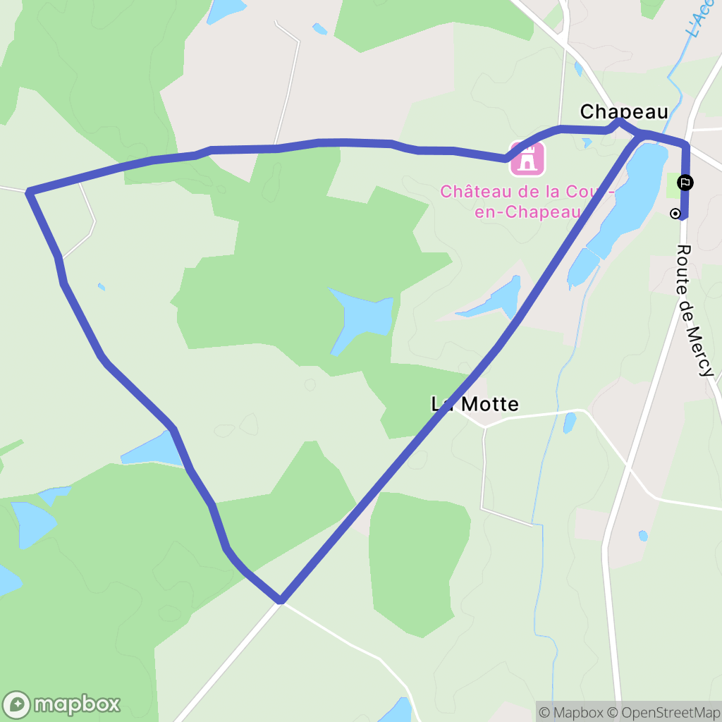 Chapeau : carte du parcours de randonnée - France