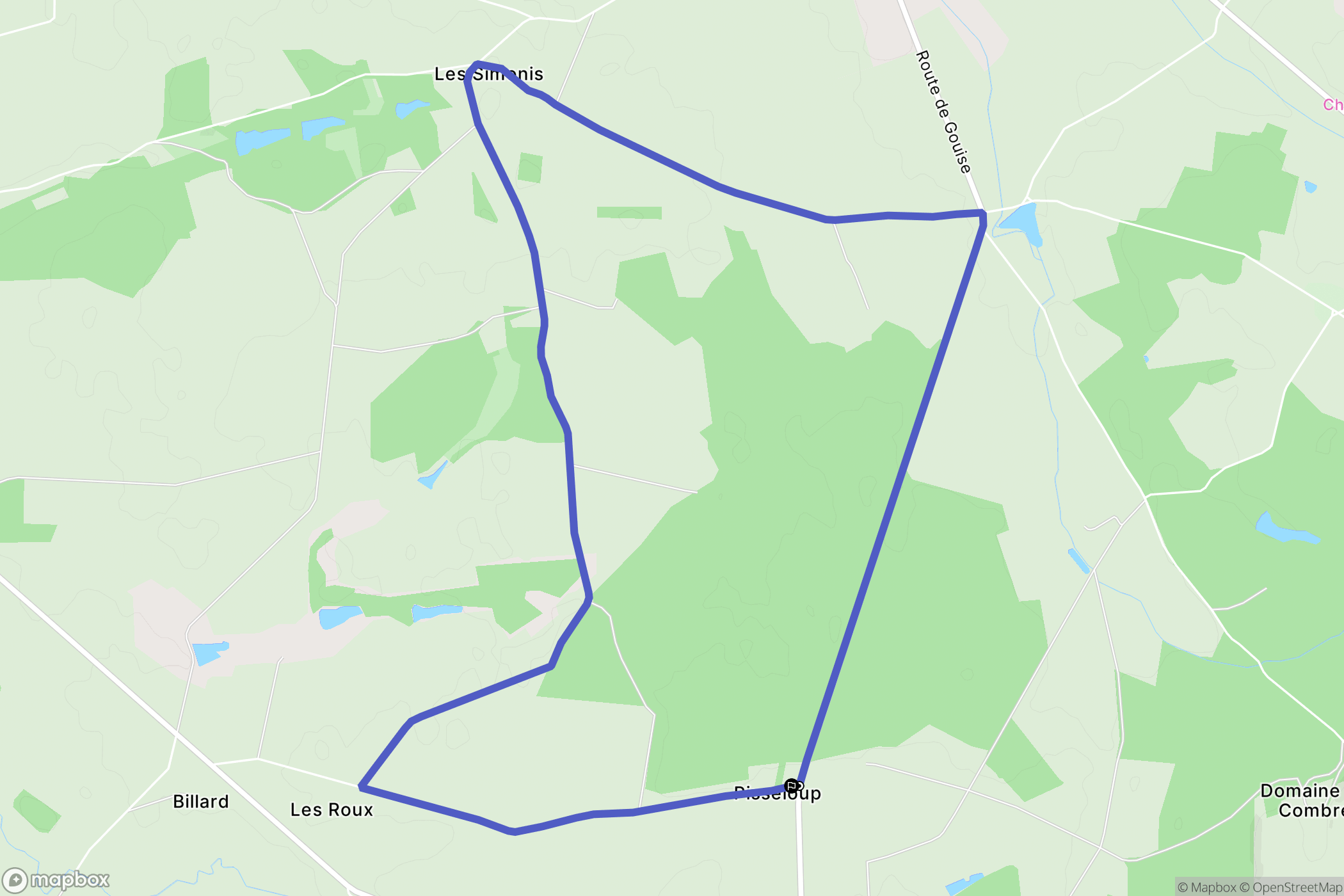 Gouise : carte du parcours de randonnée - France