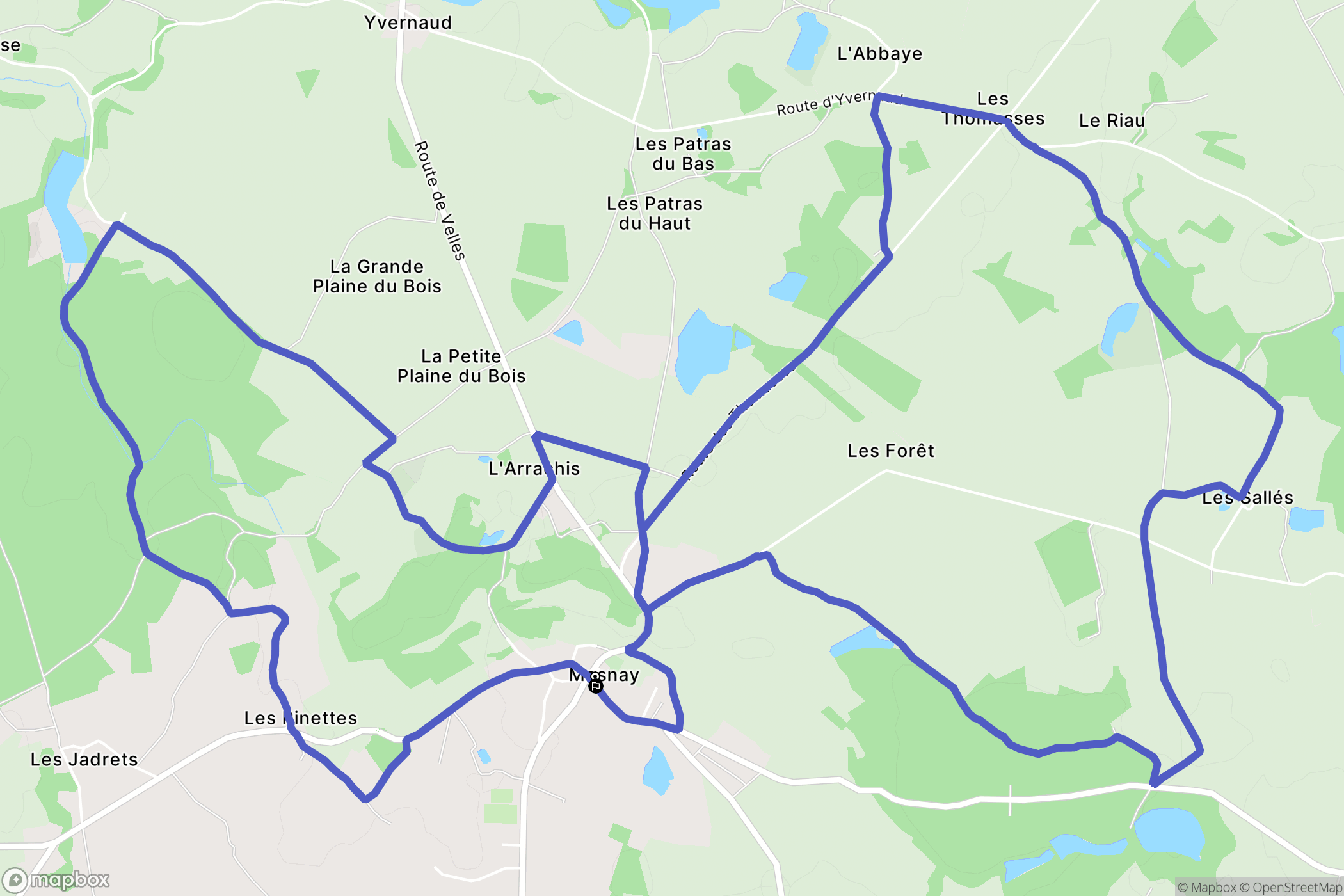 Mosnay : carte du parcours de randonnée - France