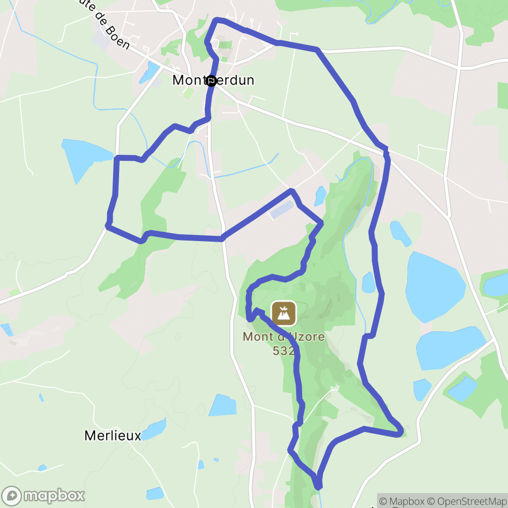 Montverdun : carte du parcours de randonnée - France