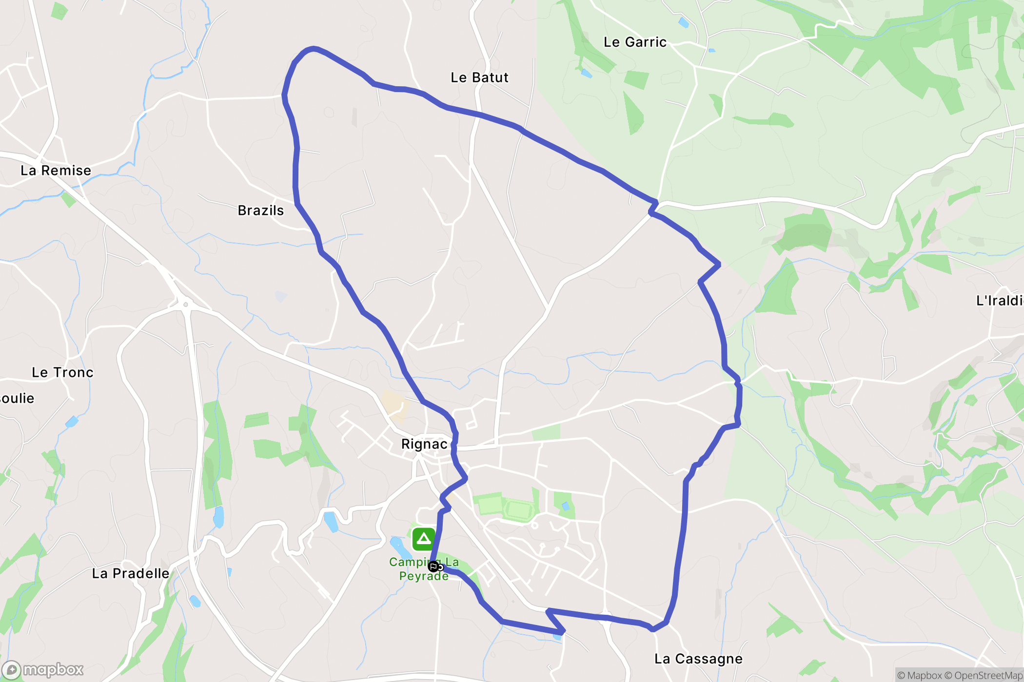 Rignac : carte du parcours de randonnée - France