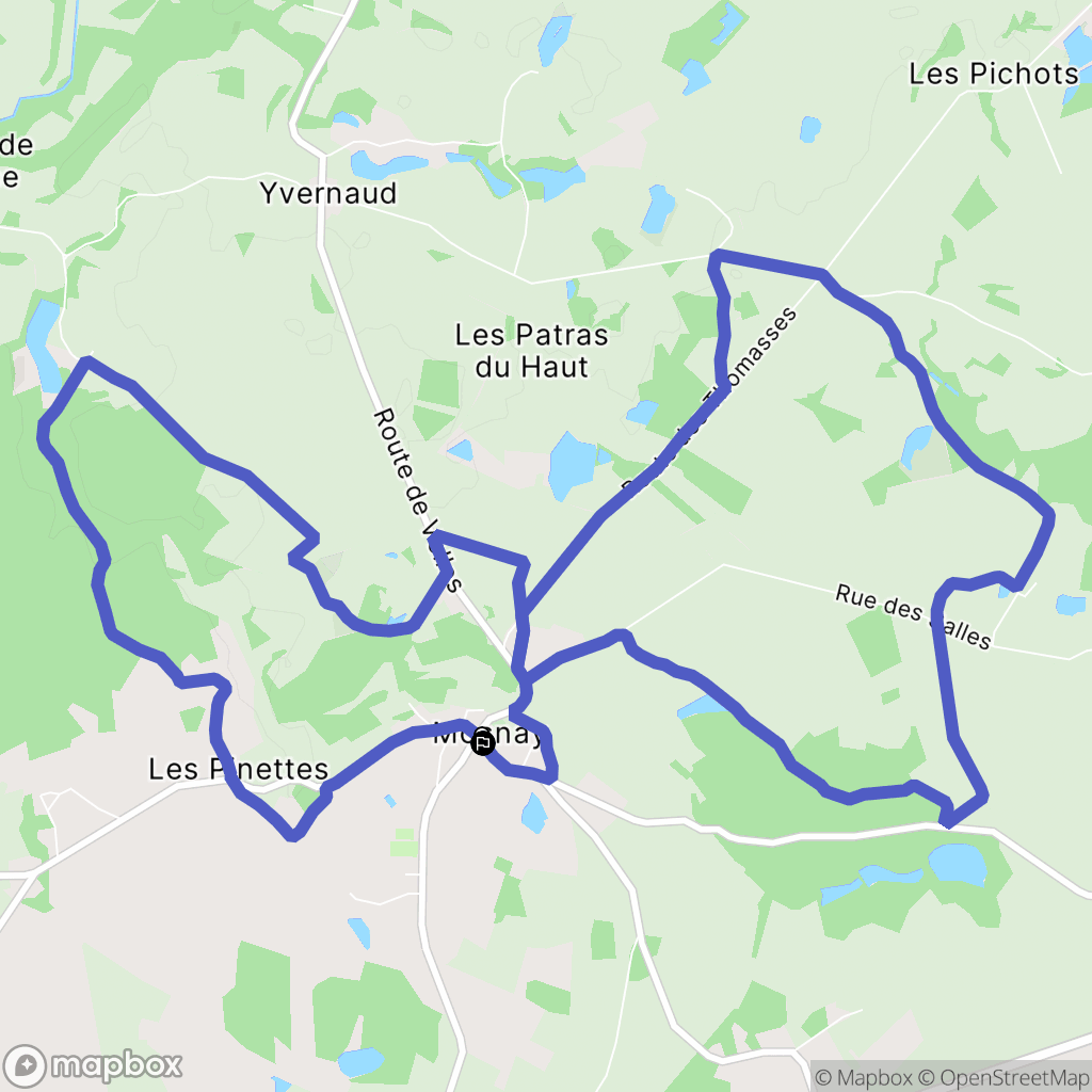 Mosnay : carte du parcours de randonnée - France