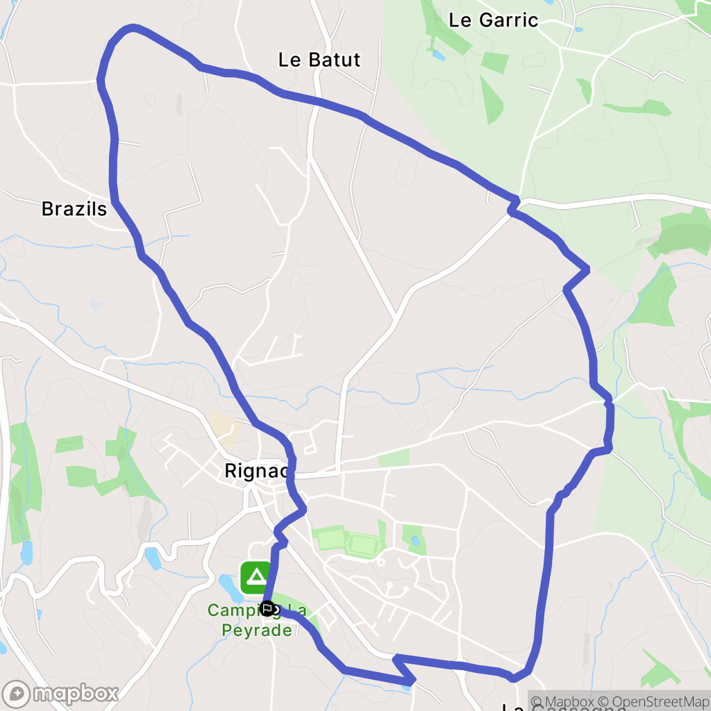 Rignac : carte du parcours de randonnée - France