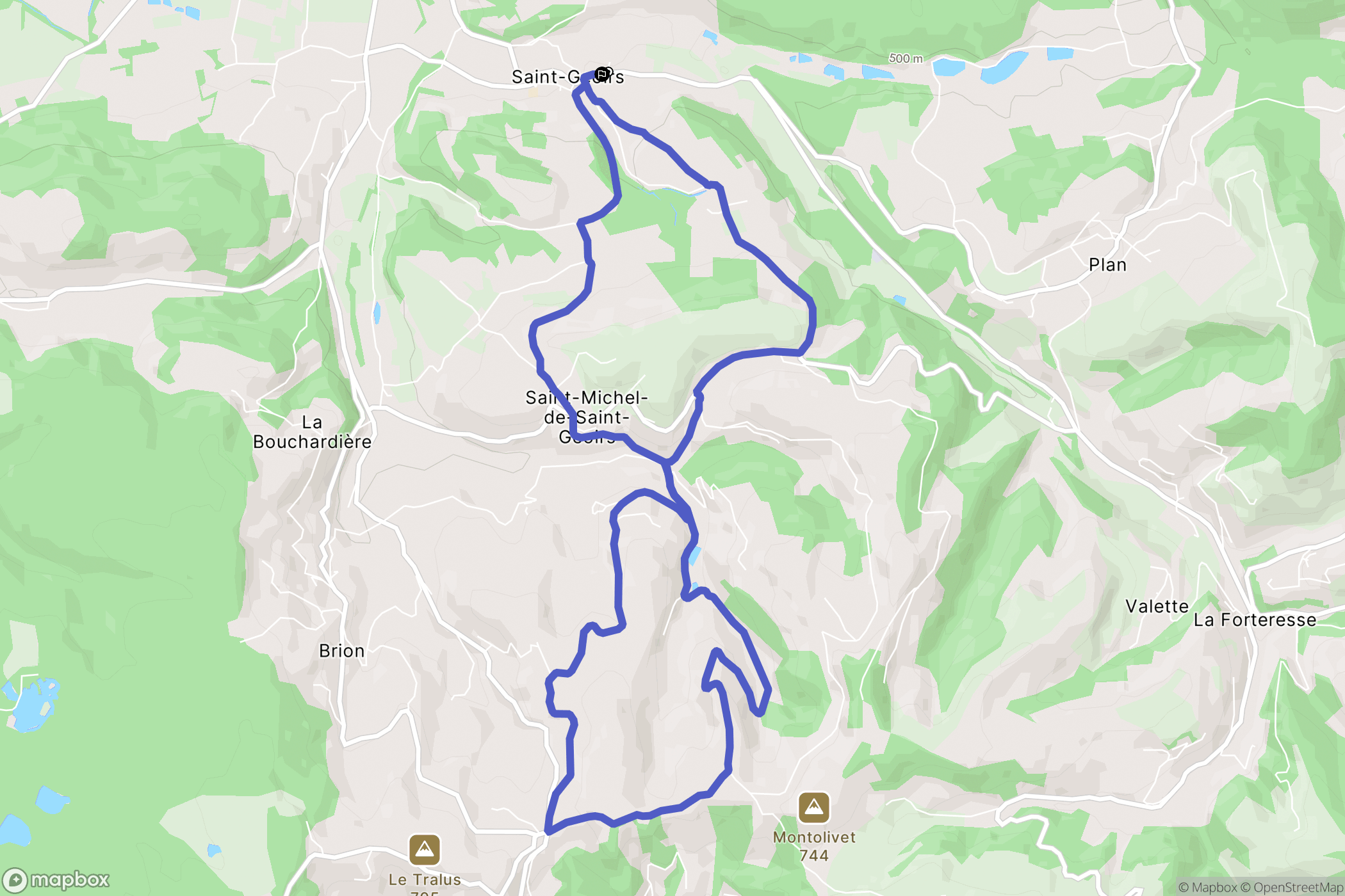 Saint-Geoirs : carte du parcours de randonnée - France