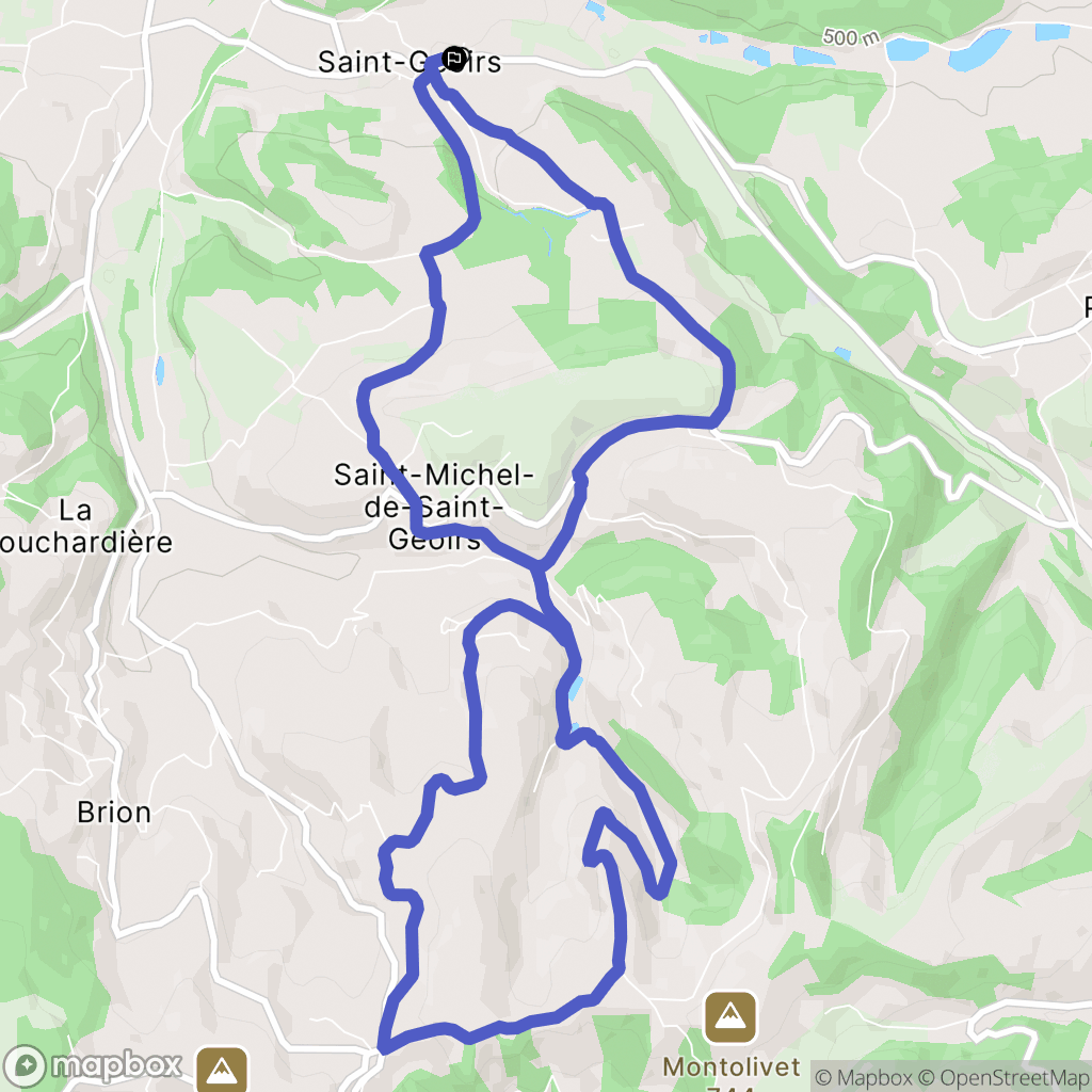 Saint-Geoirs : carte du parcours de randonnée - France