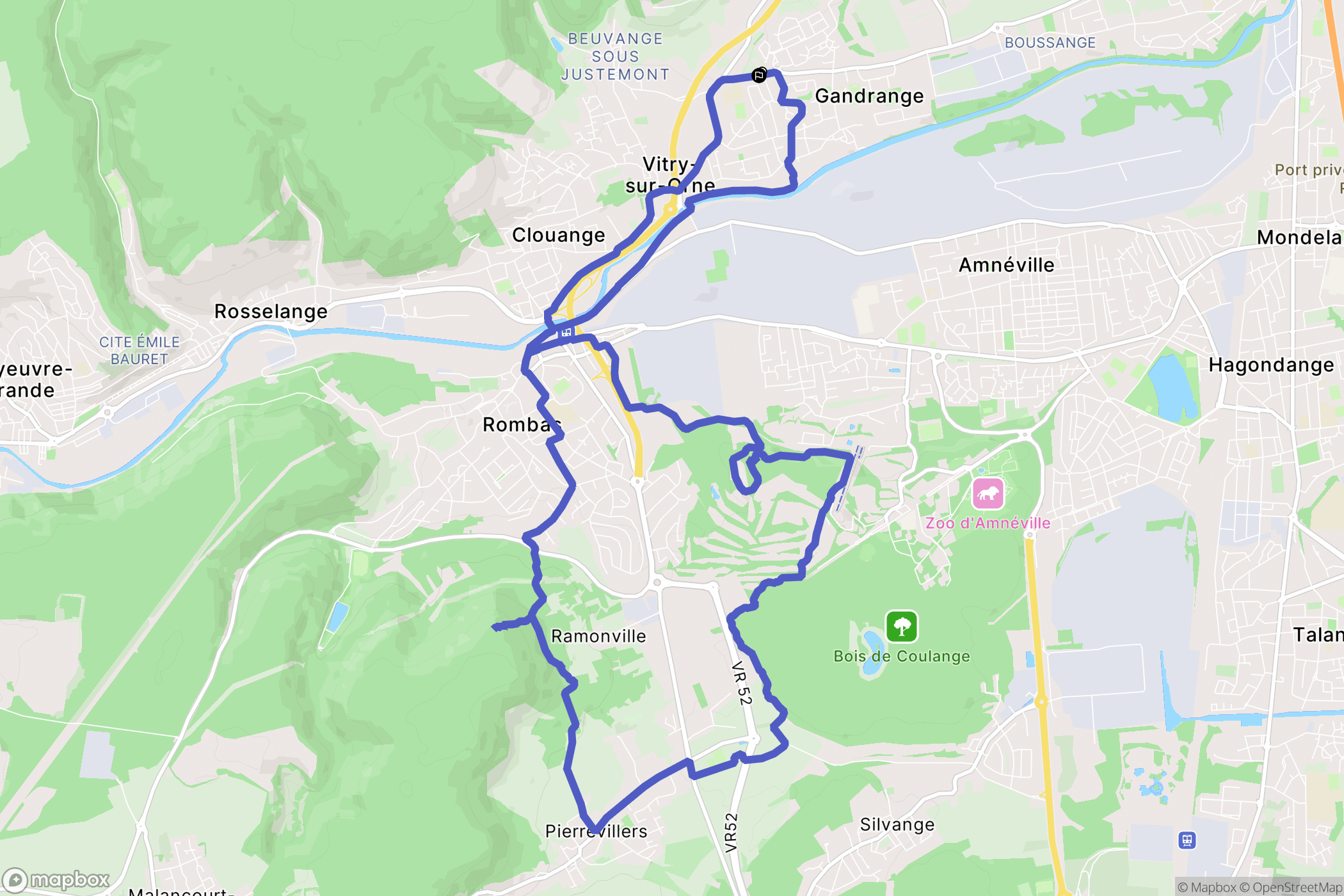 Vitry-sur-Orne : carte du parcours de randonnée - France