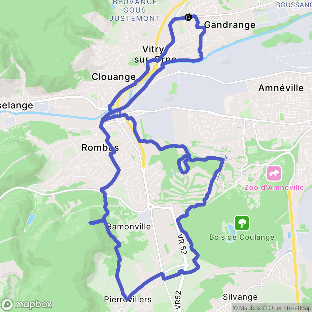 Vitry-sur-Orne : carte du parcours de randonnée - France