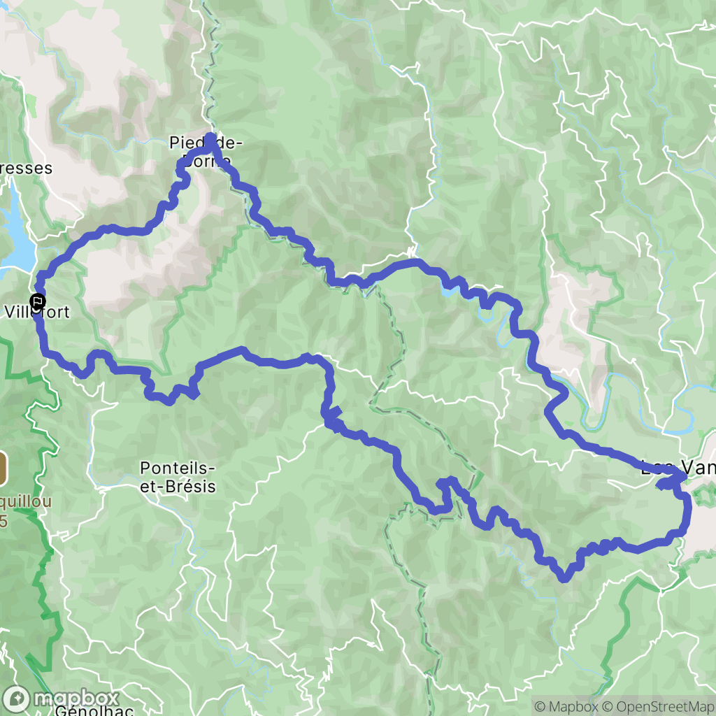 Villefort : carte du parcours de randonnée - France
