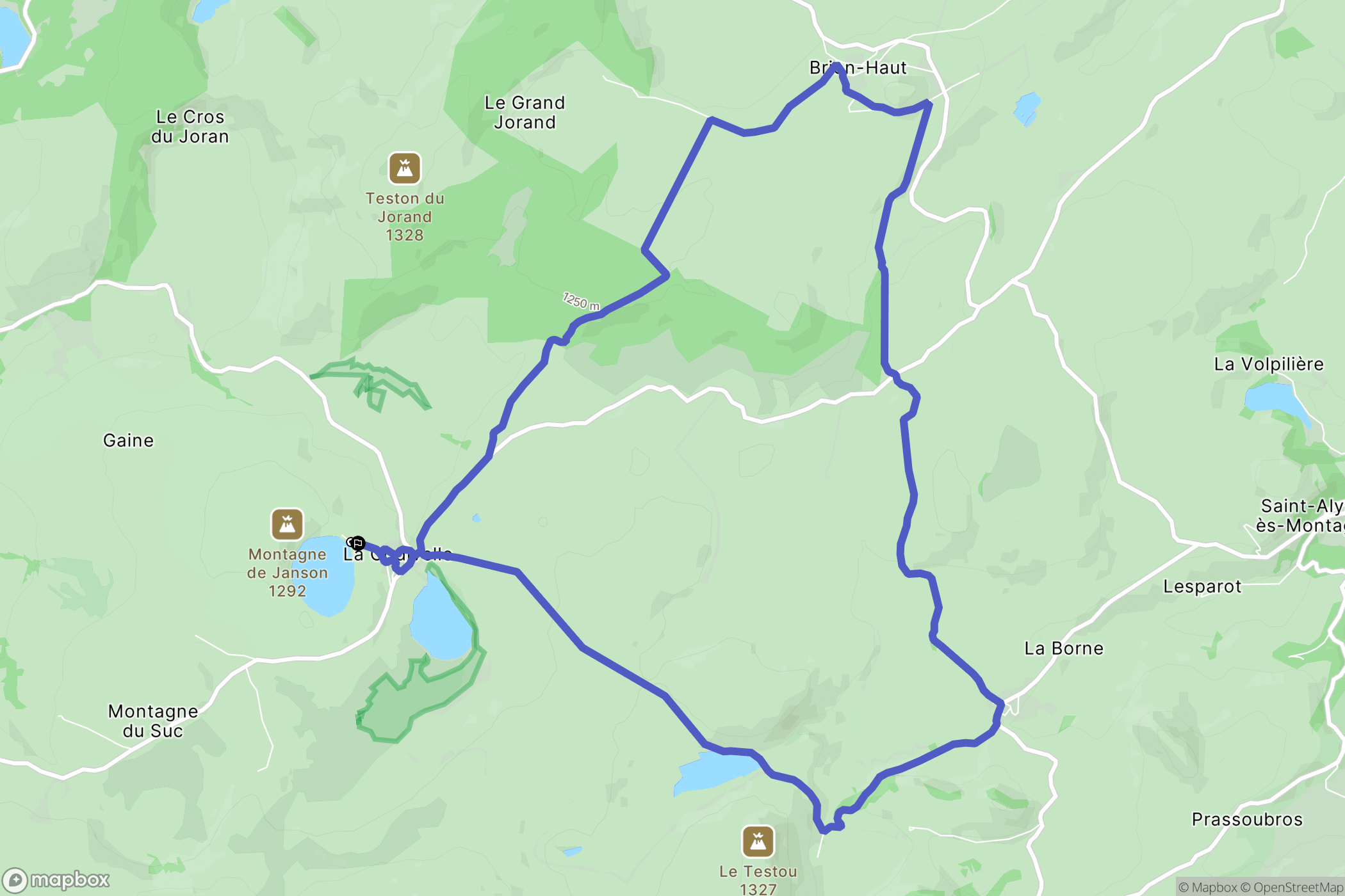 La Godivelle : carte du parcours de randonnée - France