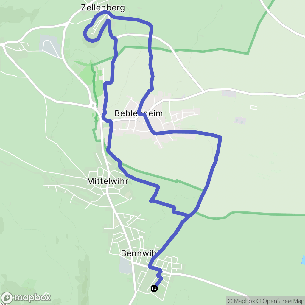 Bennwihr : carte du parcours de randonnée - France