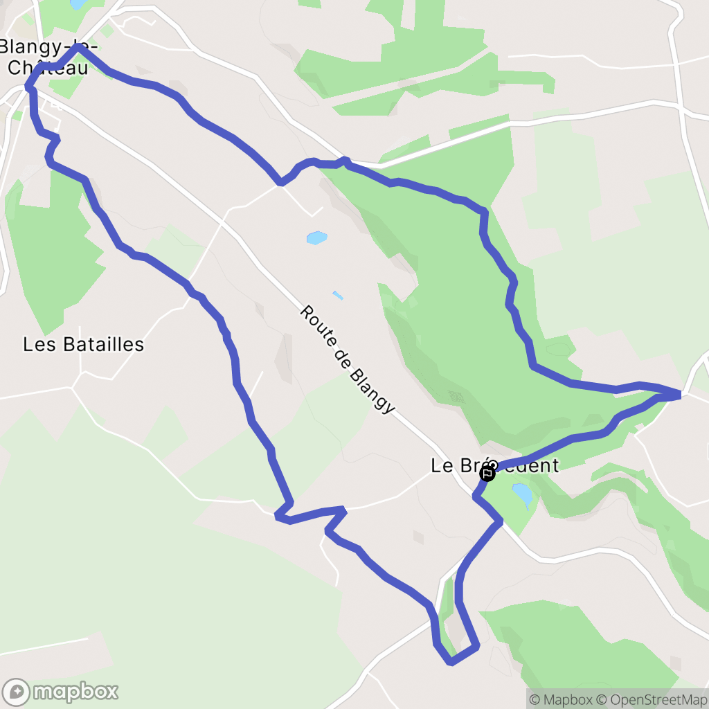 Le Brévedent : carte du parcours de randonnée - France