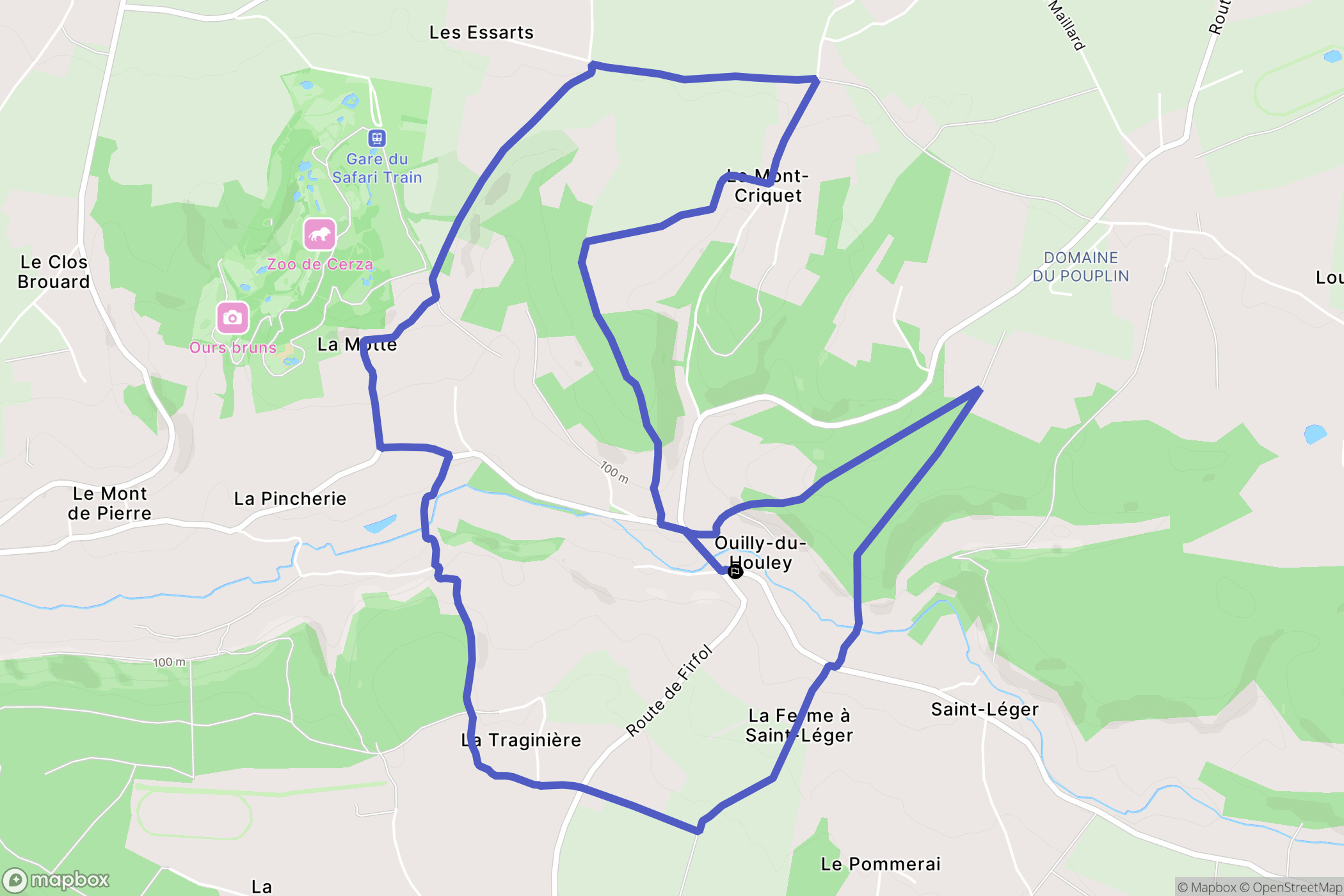 Ouilly-du-Houley : carte du parcours de randonnée - France