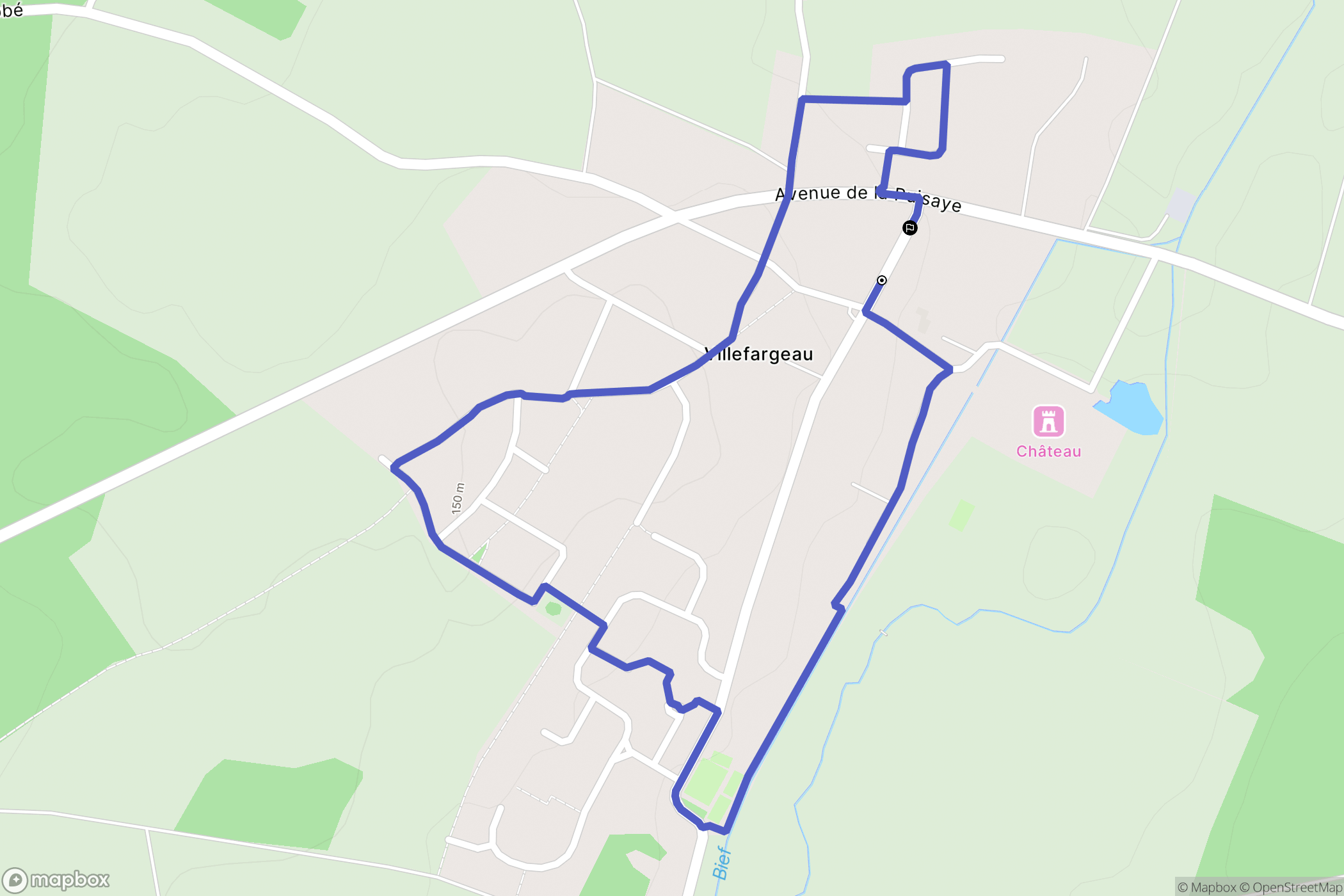 Villefargeau : carte du parcours de randonnée - France