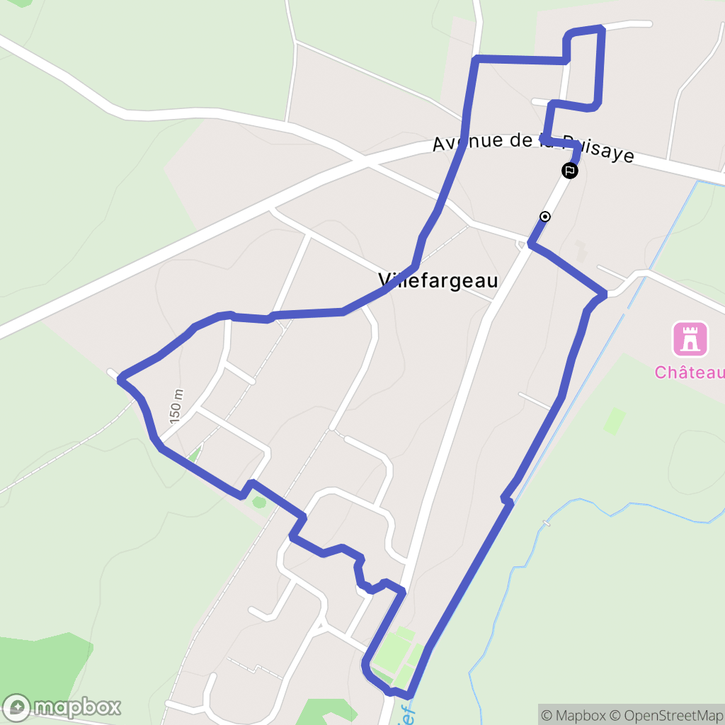 Villefargeau : carte du parcours de randonnée - France