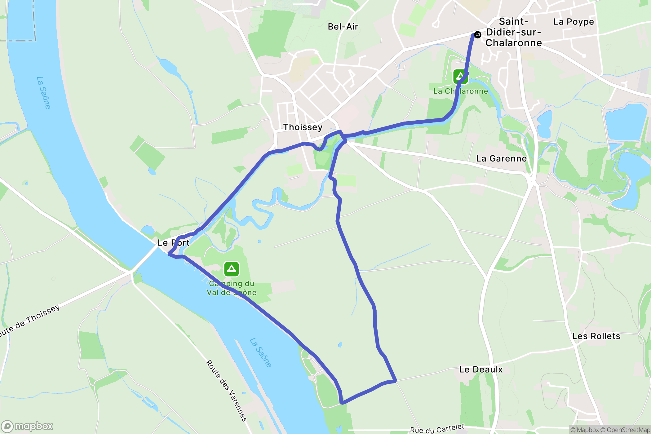 Saint-Didier-sur-Chalaronne : carte du parcours de randonnée - France