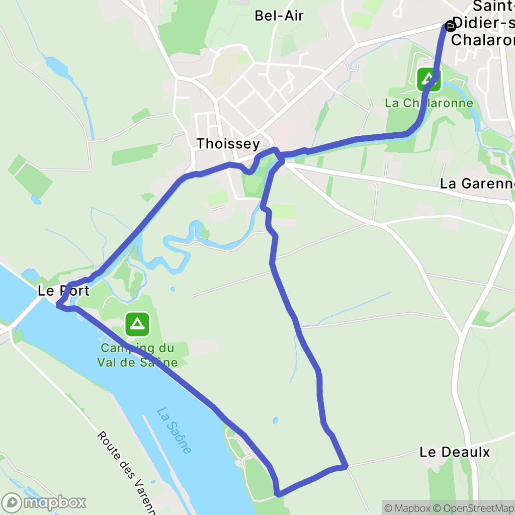 Saint-Didier-sur-Chalaronne : carte du parcours de randonnée - France