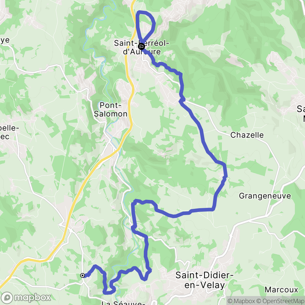 La Séauve-sur-Semène : carte du parcours de randonnée - France