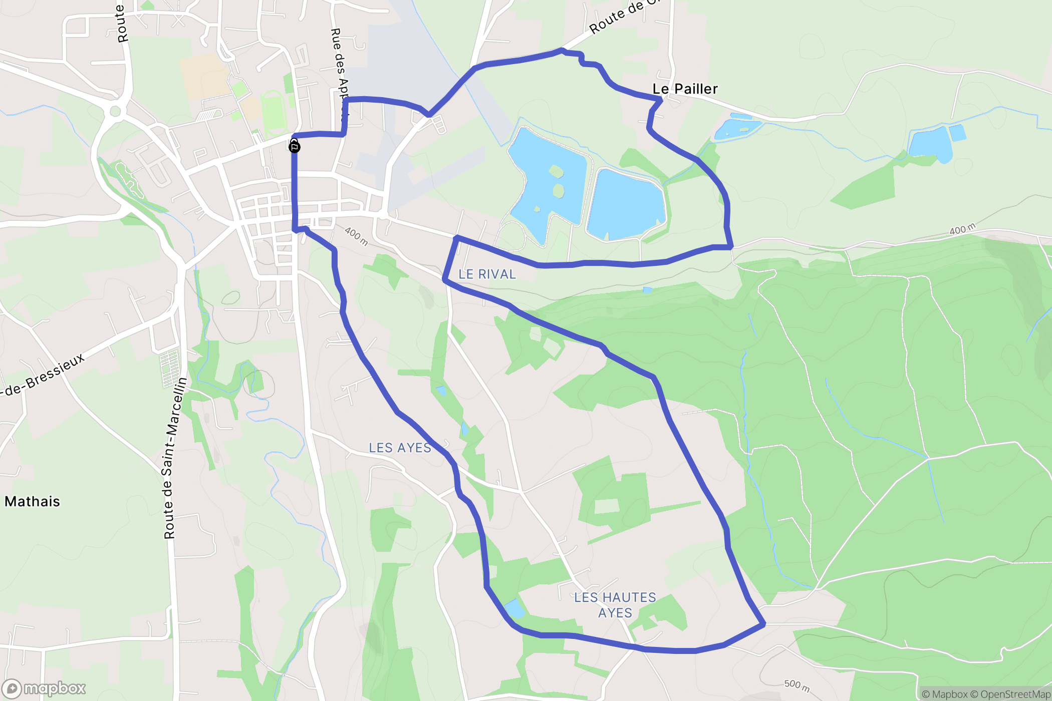 Saint-Étienne-de-Saint-Geoirs : carte du parcours de randonnée - France