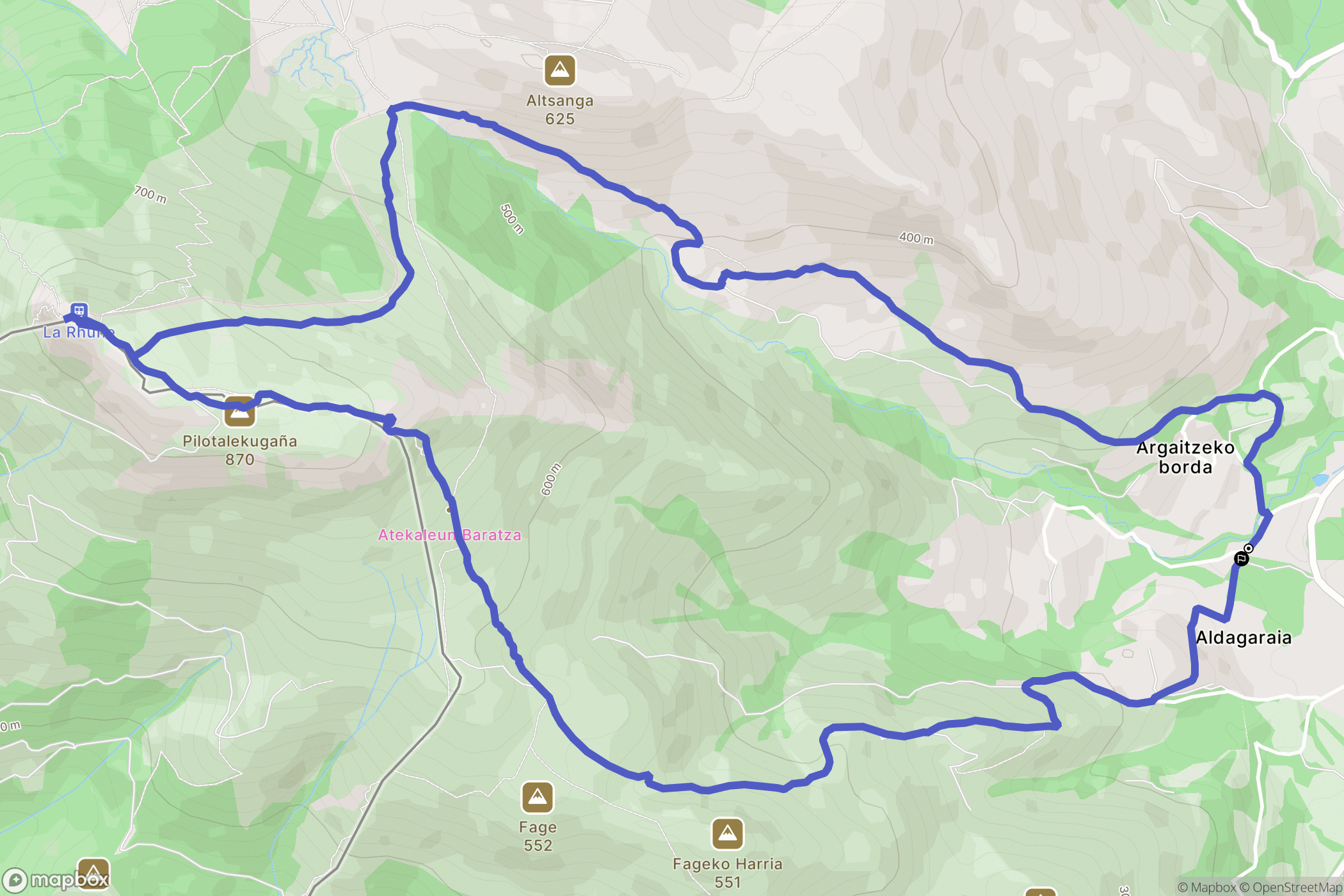 Sare : carte du parcours de randonnée - France