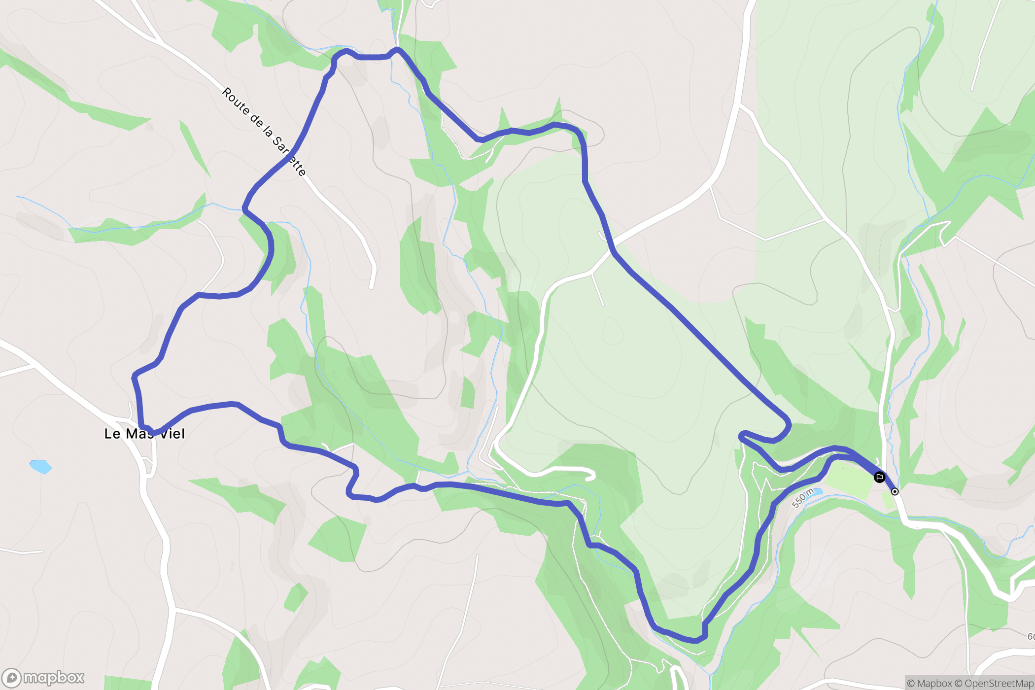 Boussac : carte du parcours de randonnée - France