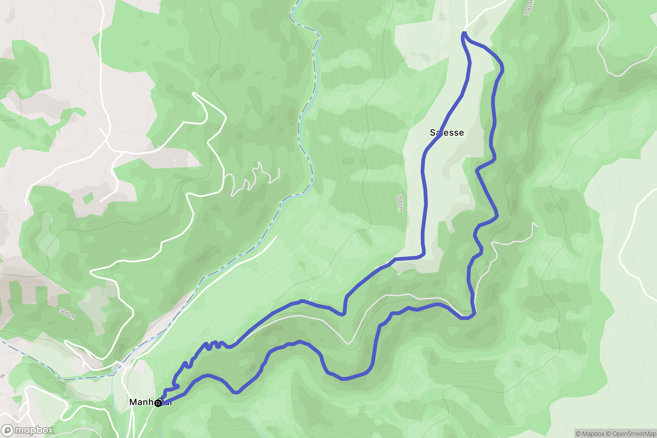 Taussac : carte du parcours de randonnée - France