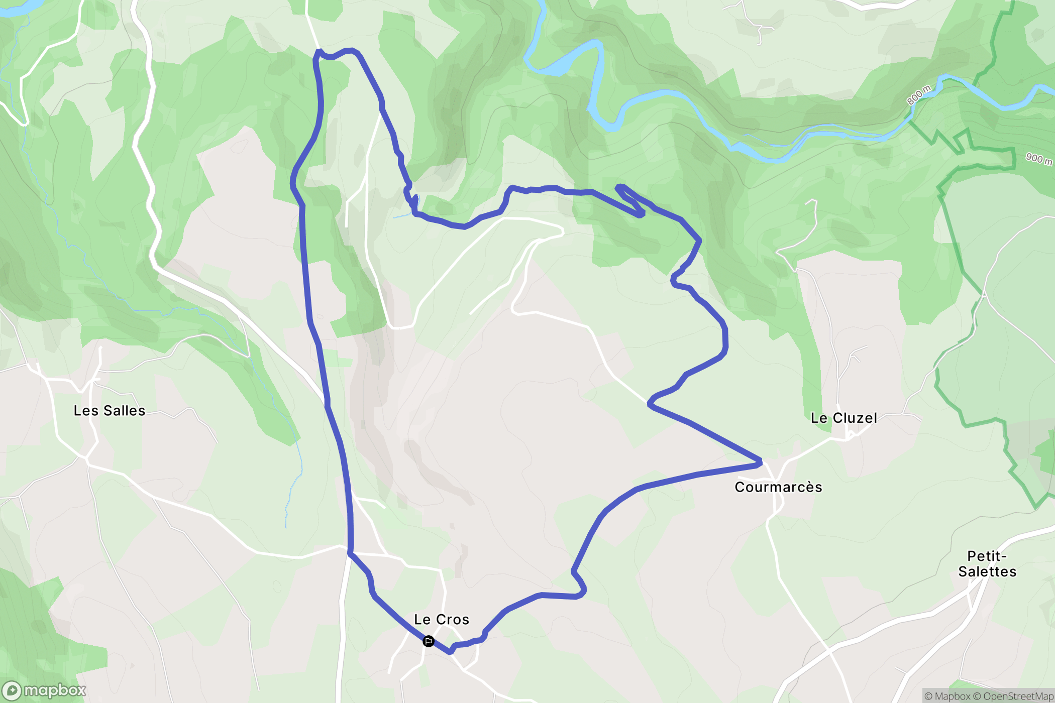 Saint-Martin-de-Fugères : carte du parcours de randonnée - France