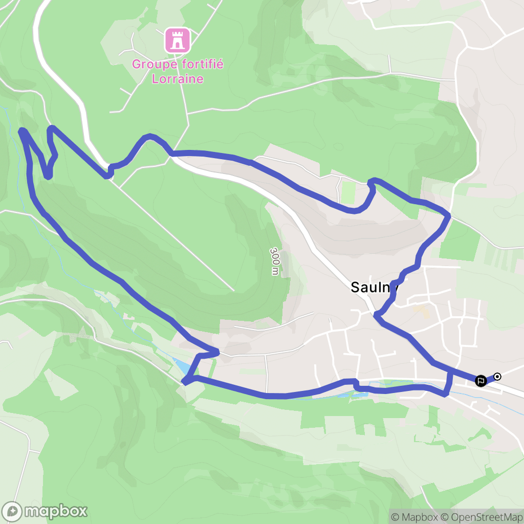 Saulny : carte du parcours de randonnée - France