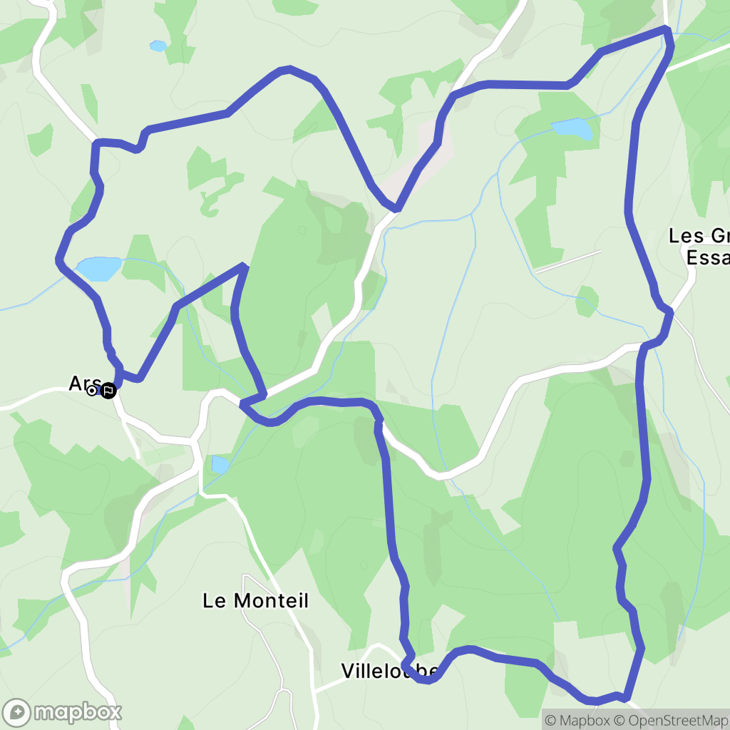 Ars : carte du parcours de randonnée - France