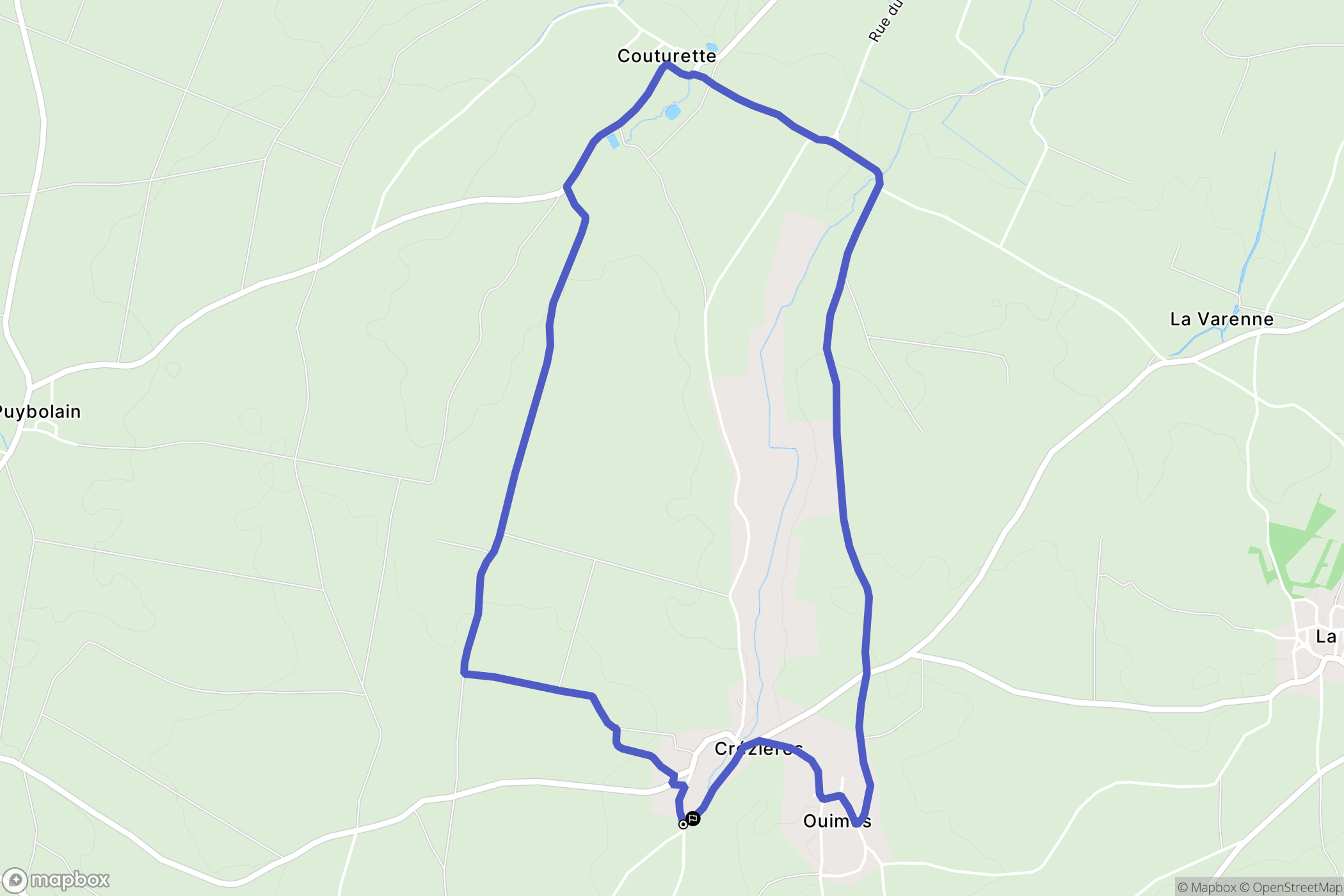 Chef-Boutonne : carte du parcours de randonnée - France