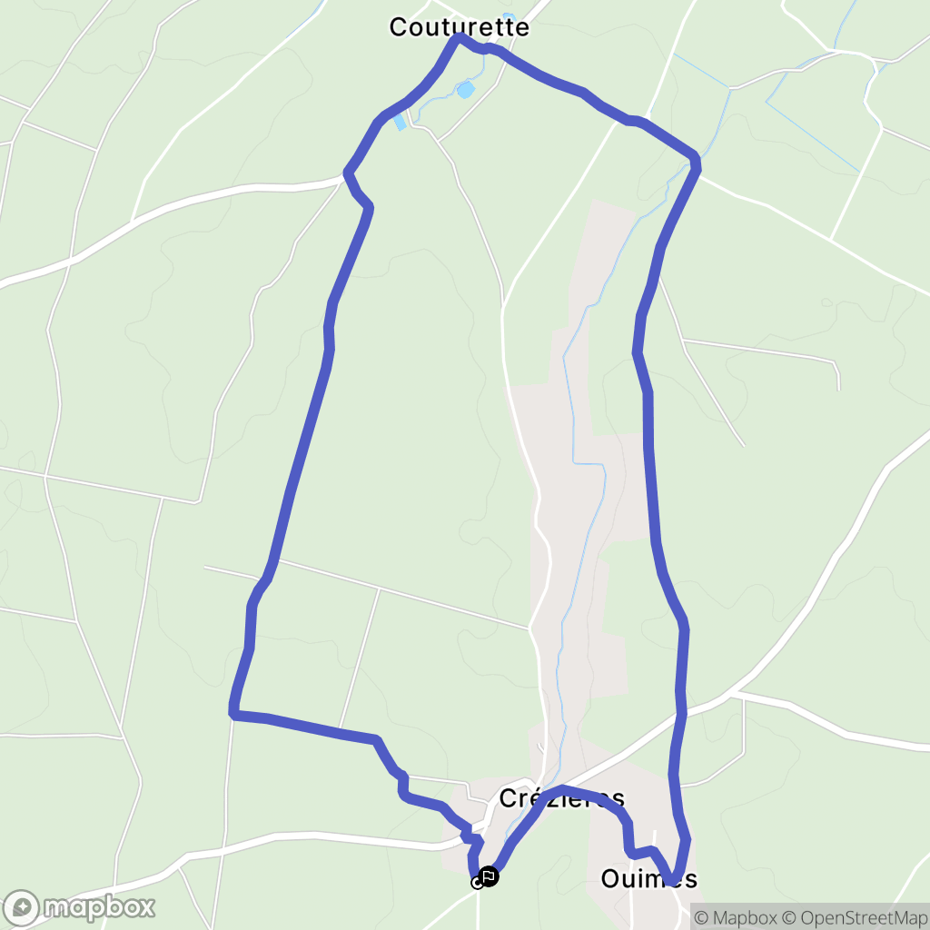 Chef-Boutonne : carte du parcours de randonnée - France