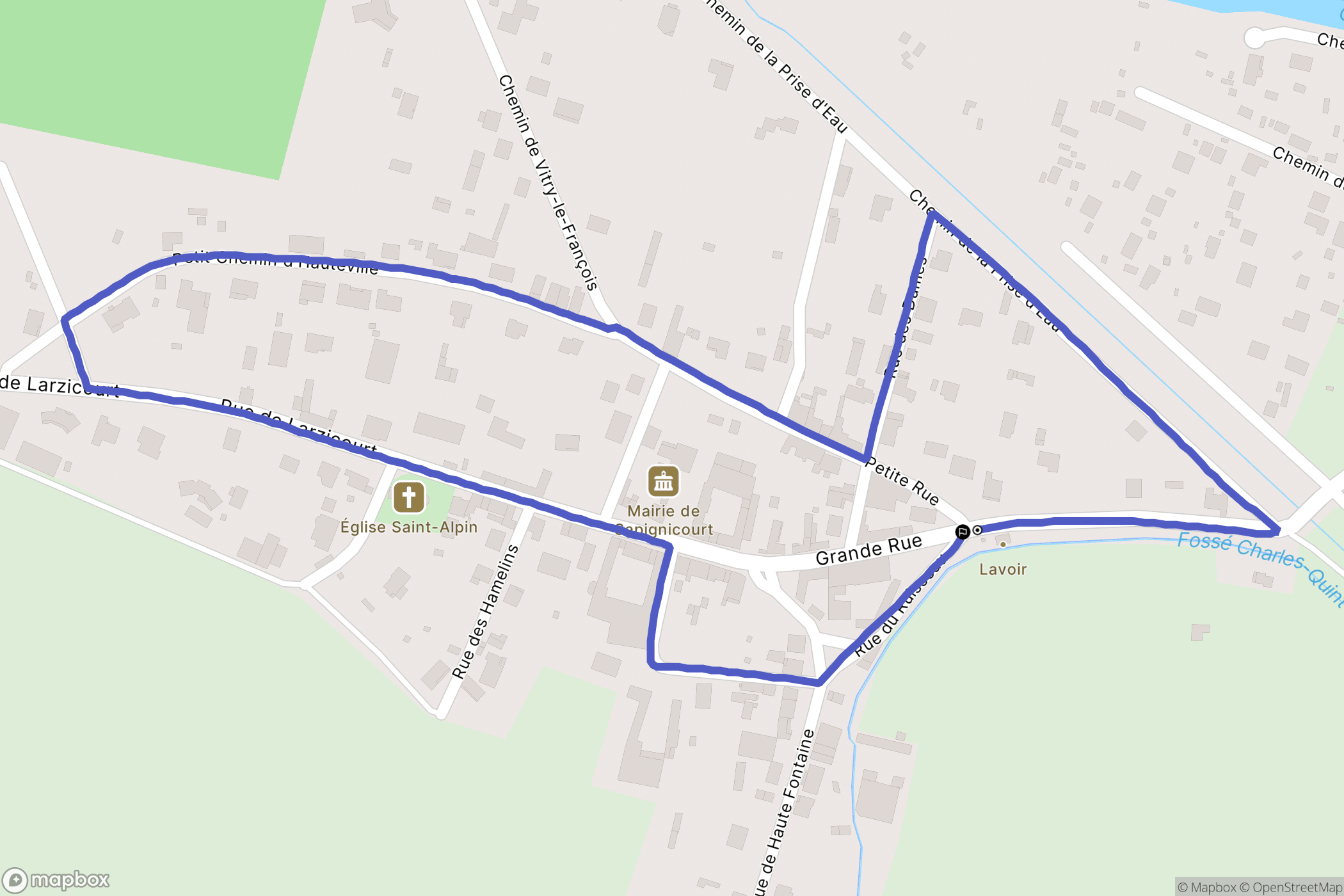 Sapignicourt : carte du parcours de randonnée - France