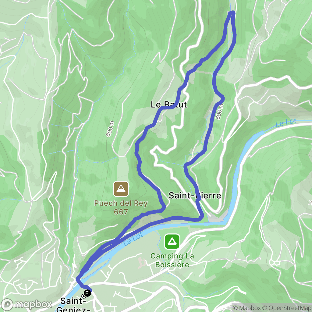 Saint-Geniez-d'Olt-et-d'Aubrac : carte du parcours de randonnée - France