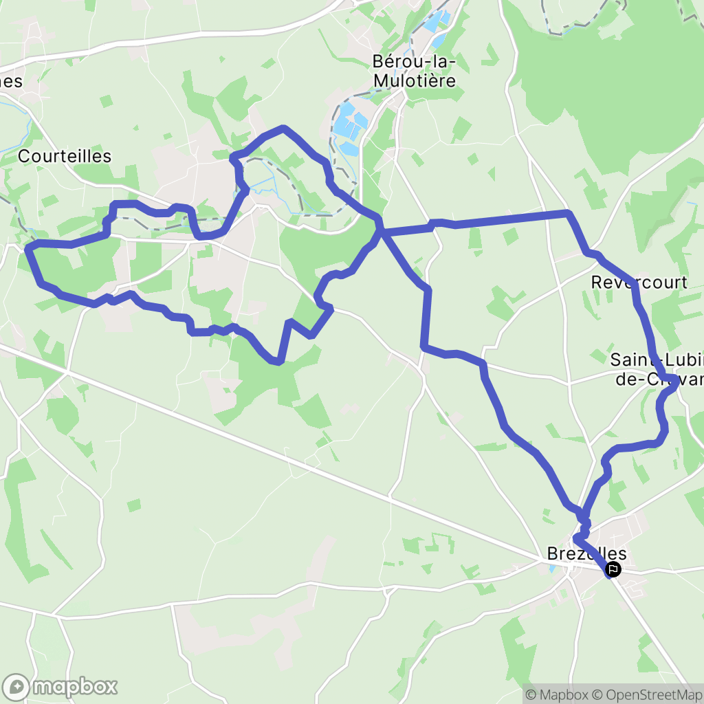 Brezolles : carte du parcours de randonnée - France