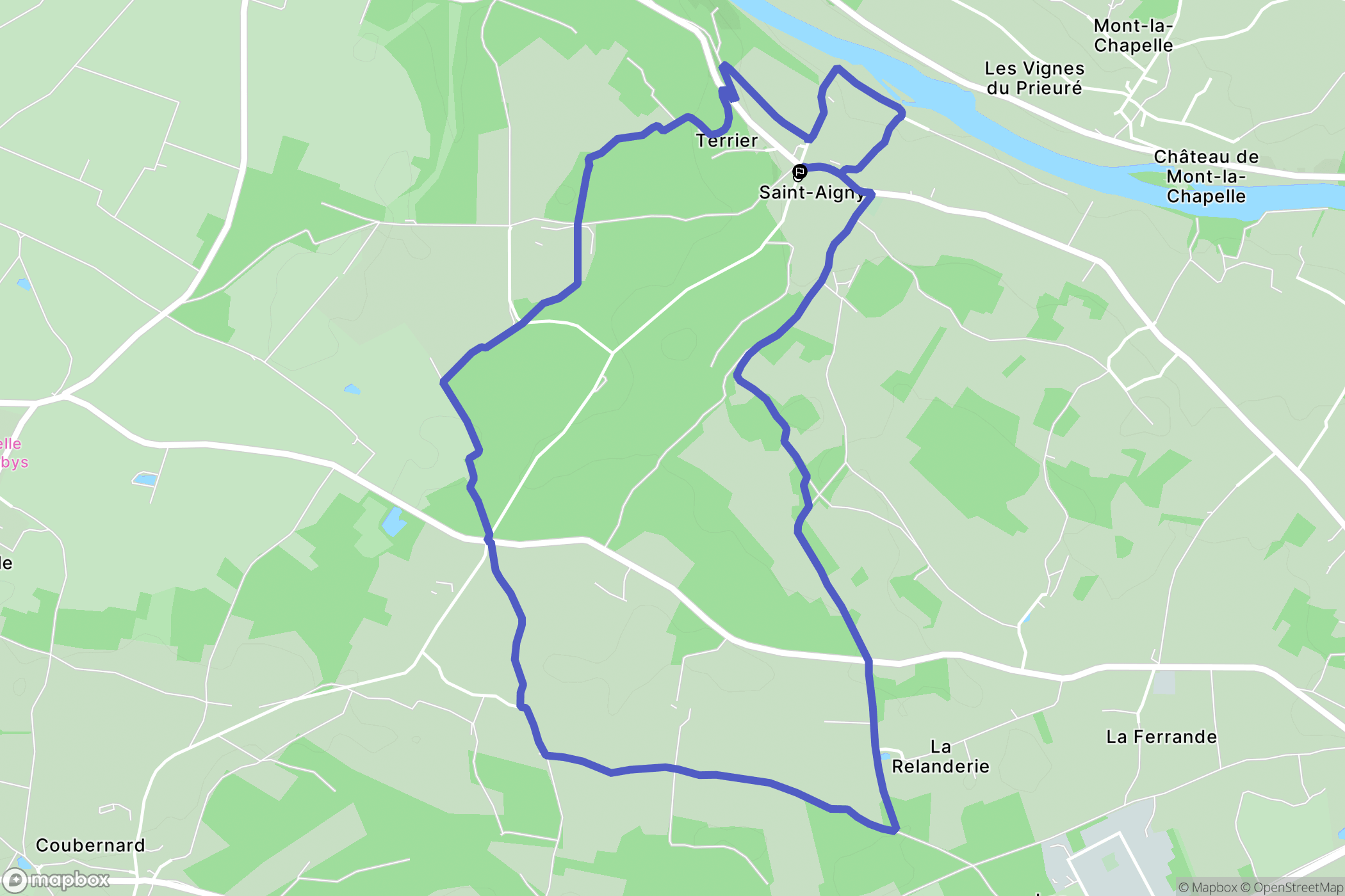 Saint-Aigny : carte du parcours de randonnée - France