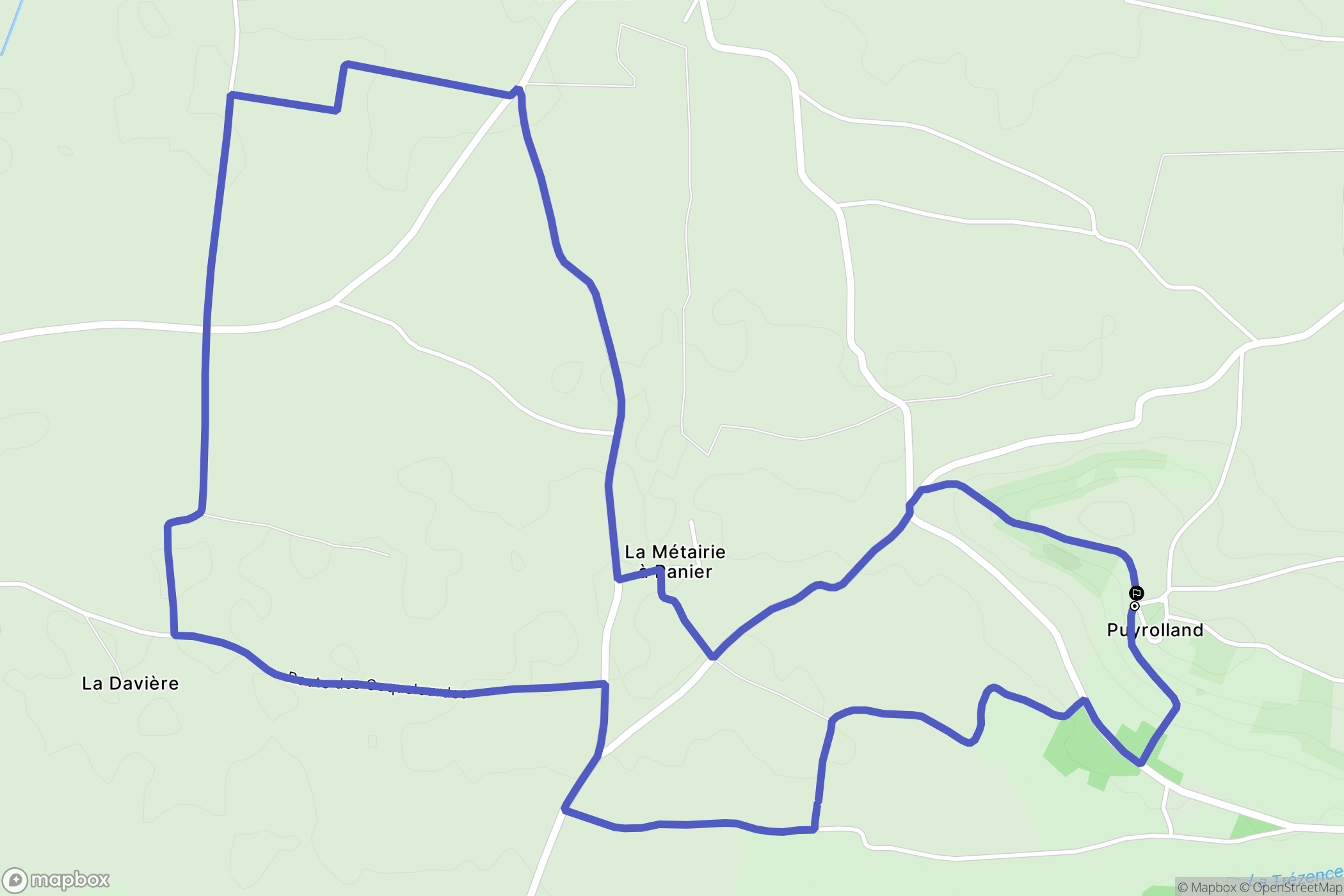 Puyrolland : carte du parcours de randonnée - France