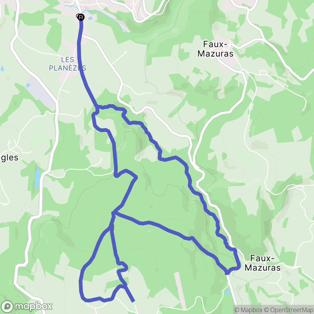 Bourganeuf : carte du parcours de randonnée - France