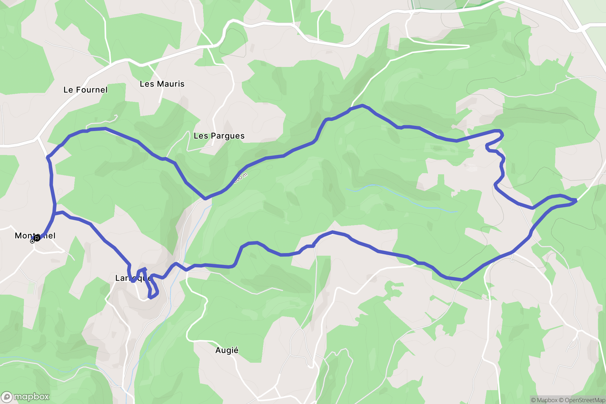 Montamel : carte du parcours de randonnée - France