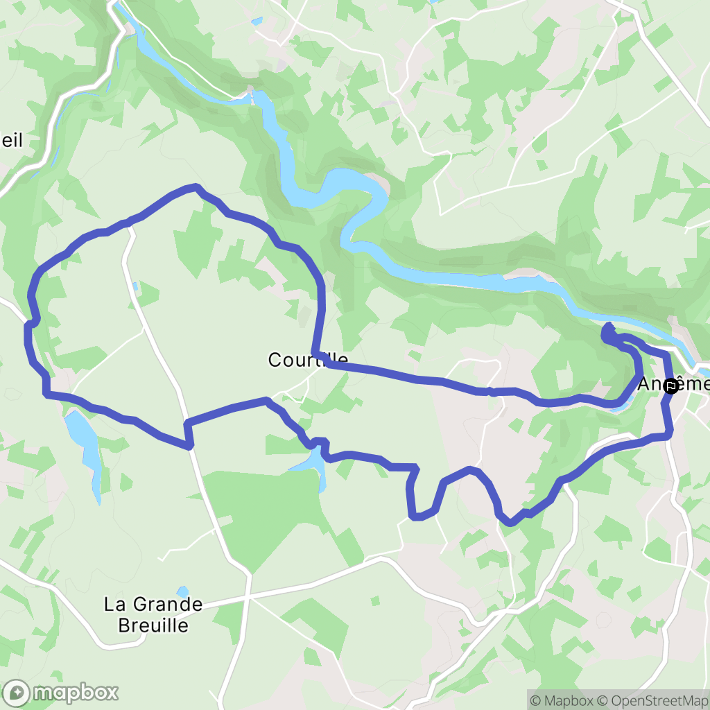 Anzême : carte du parcours de randonnée - France