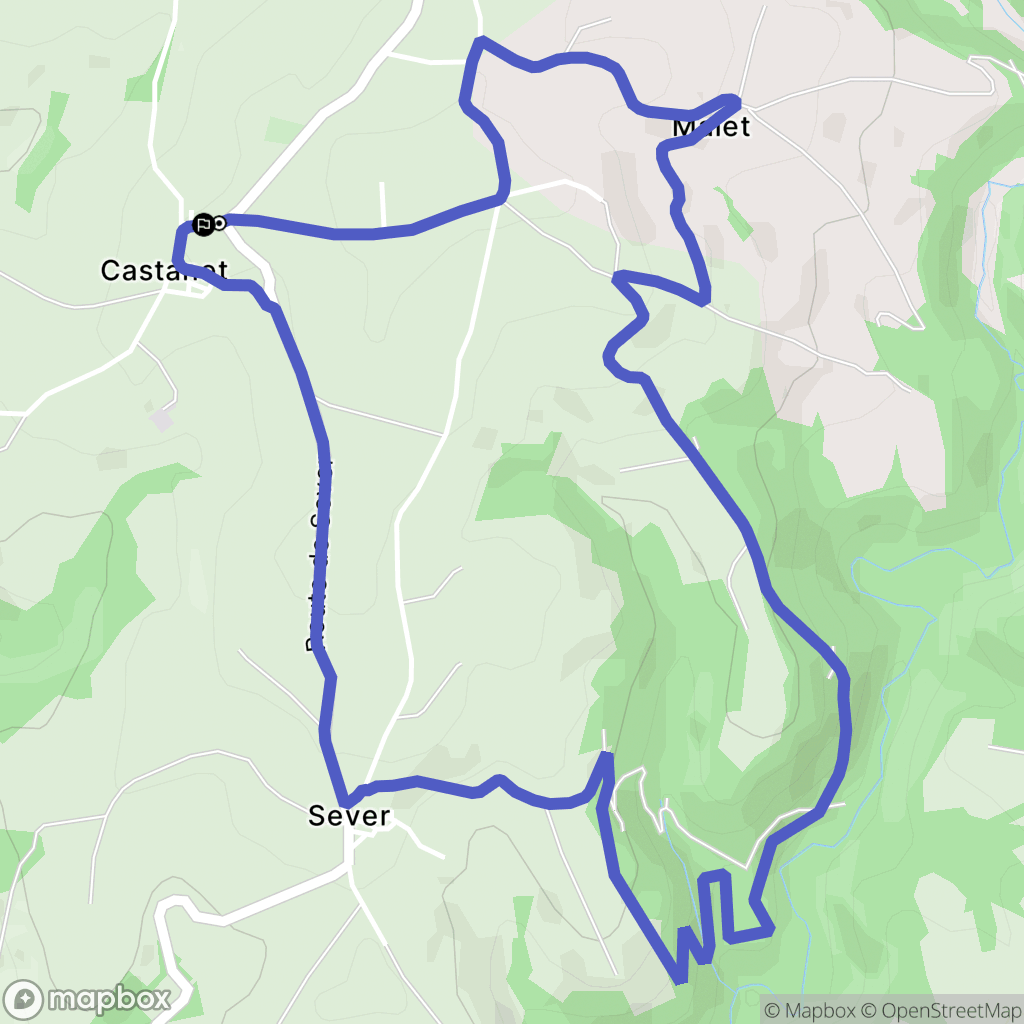 Castanet : carte du parcours de randonnée - France