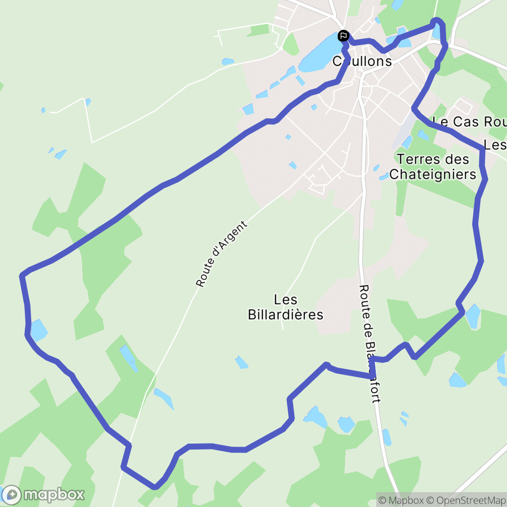 Coullons : carte du parcours de randonnée - France
