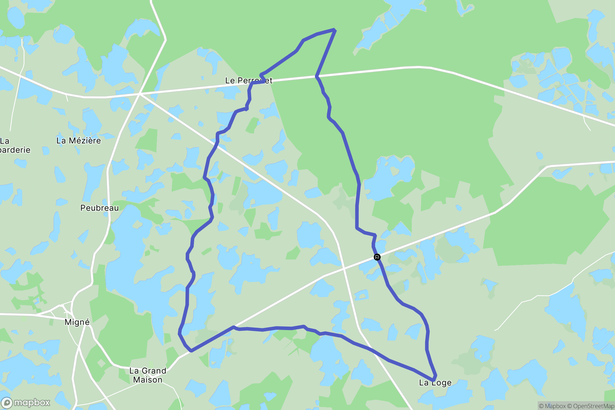 Méobecq : carte du parcours de randonnée - France