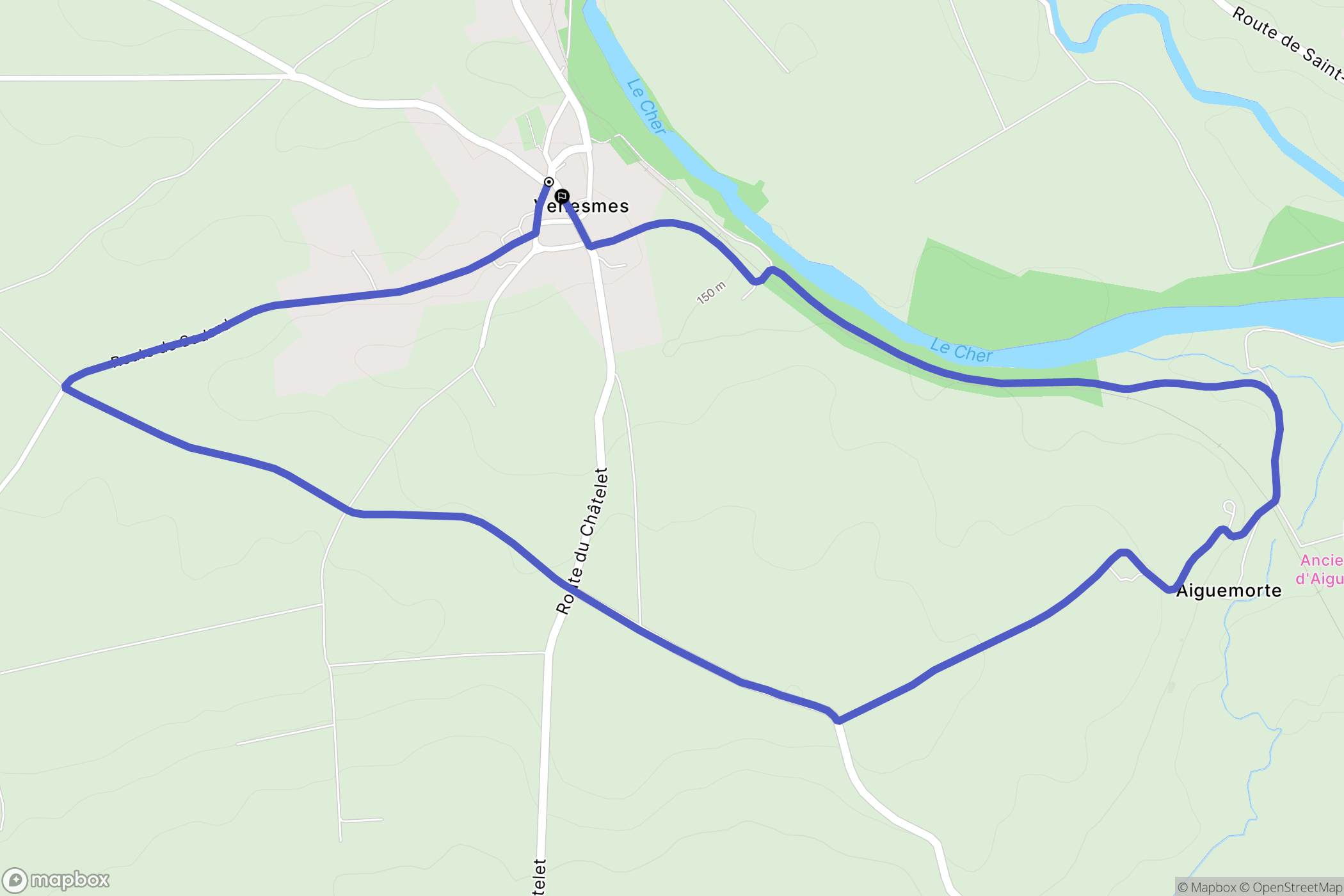 Venesmes : carte du parcours de randonnée - France