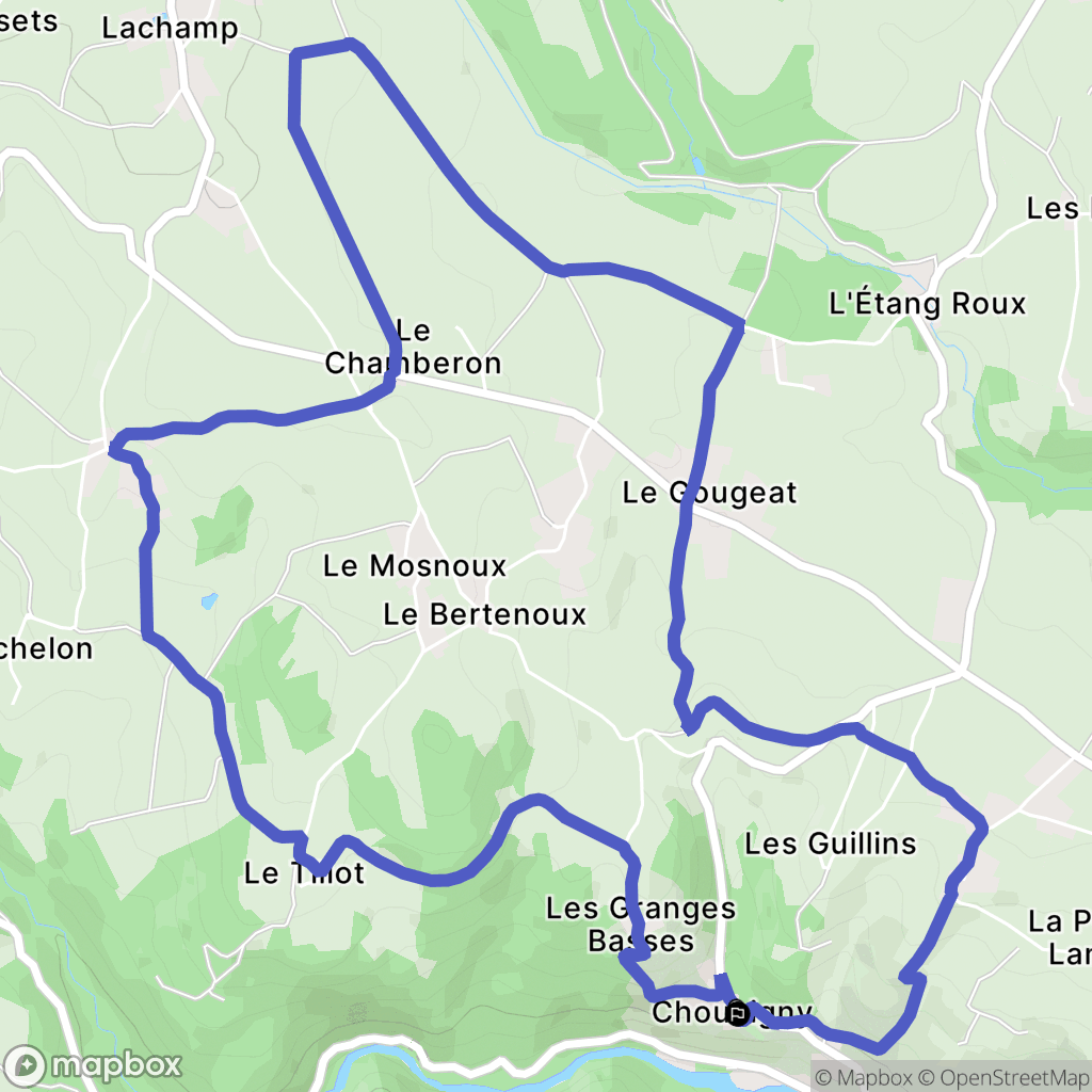 Chouvigny : carte du parcours de randonnée - France