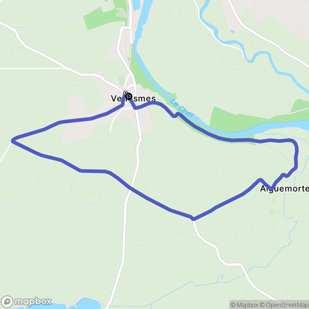 Venesmes : carte du parcours de randonnée - France
