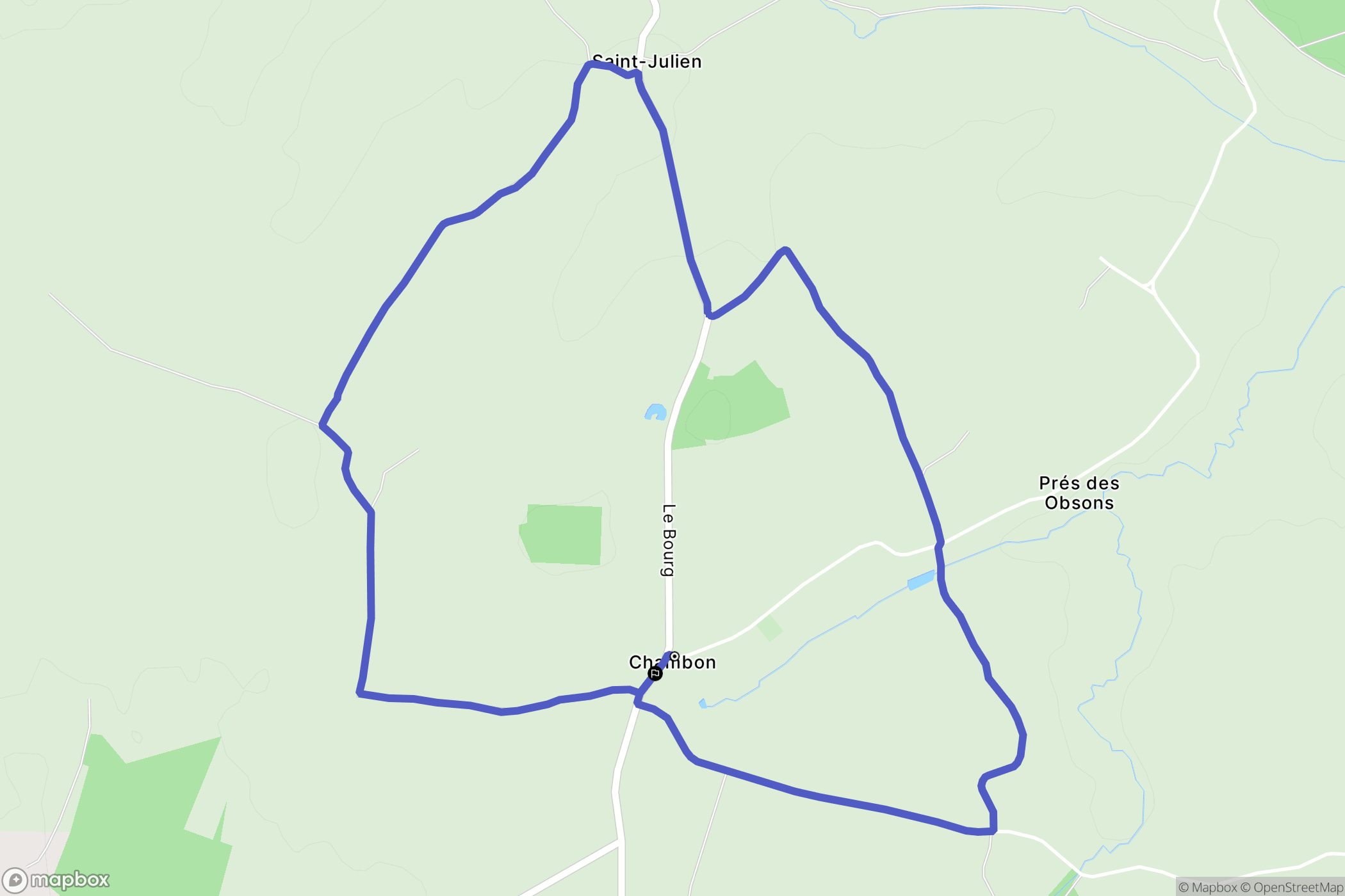 Chambon : carte du parcours de randonnée - France