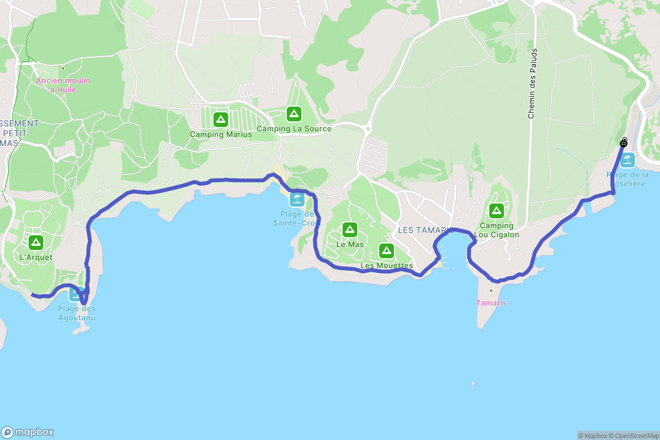 Sausset-les-Pins : carte du parcours de randonnée - France